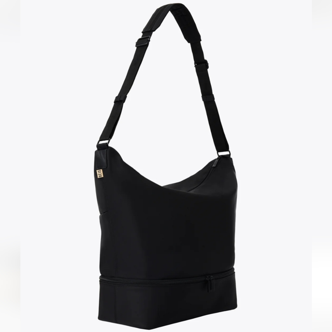 Beis Black Nylon Shoulder Tote